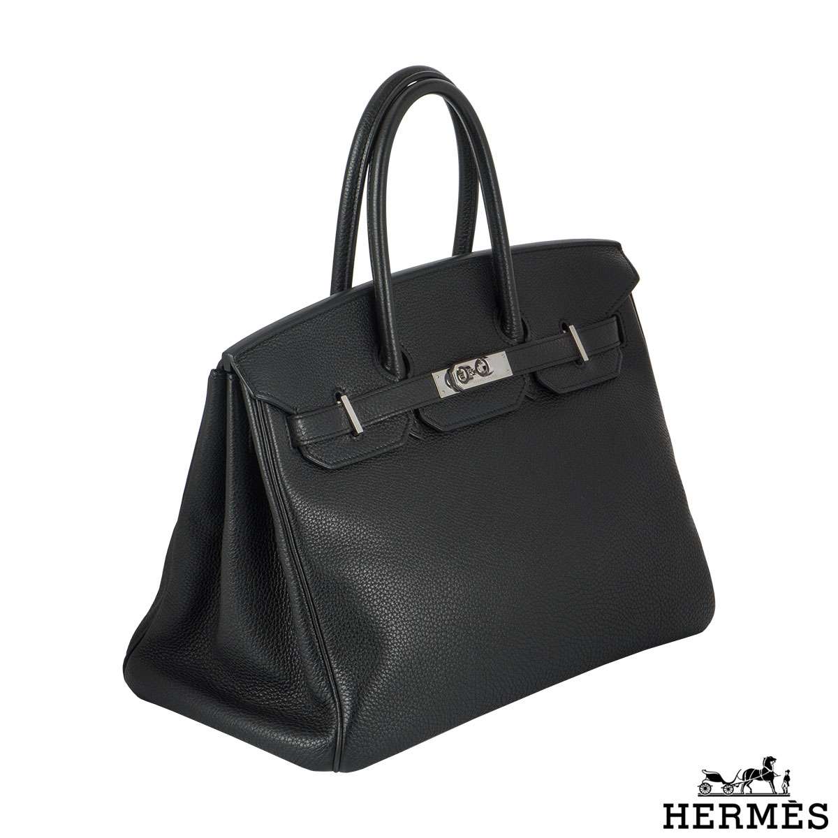 Hermès Birkin 35 HSS Black & Parchemin Togo Leather Palladium Hardware